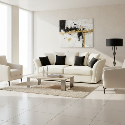 Klassische Design Couch Polster Sofa Dreisititzer Stoff Couchen Sofas 3 Sitzer
