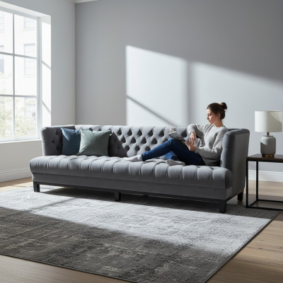 Klassische Design Couch Polster Sofa Dreisititzer Stoff Couchen 3 Sitzer Sofas