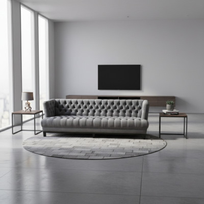 Klassische Design Couch Polster Sofa Dreisititzer Stoff Couchen 3 Sitzer Sofas