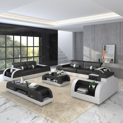 Sofagarnitur Couch Polster Sofa 3+1 Komplett Set Garnituren Design Leder 2tlg.