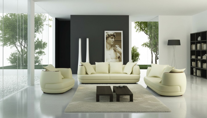 Perfekte Harmonie Großes Leder-Ecksofa U-Form für ein stilvolles Wohnzimmer