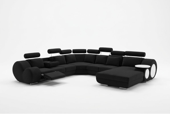 Sofa Designer Wohnlandschaft U-Form Couch Ecksofa mit USB Polster Garnitur Sofas