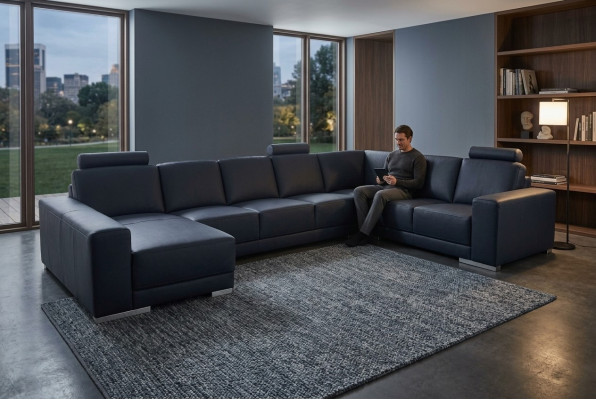 Eck Sofa Polster Eck Sofas Wohn Zimmer Landschaft Designer Couchen Textil + USB