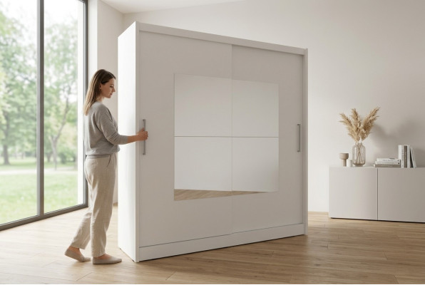 Mehrzweck Schrank 200cm Aufbewahrungs Regale Kleiderschrank Garderobe