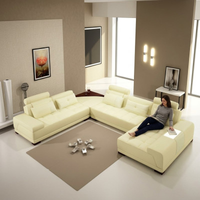 Wohnlandschaft Couch Polster Eck Garnitur Designer Ledersofa Big Sofa Neu + USB