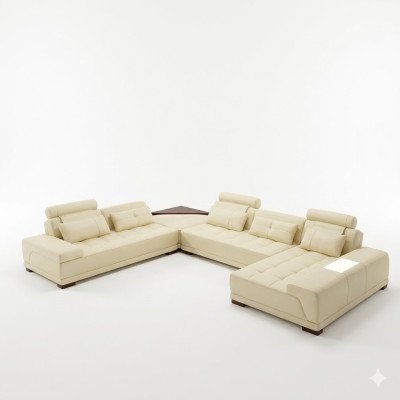 Wohnlandschaft Couch Polster Eck Garnitur Designer Ledersofa Big Sofa Neu + USB