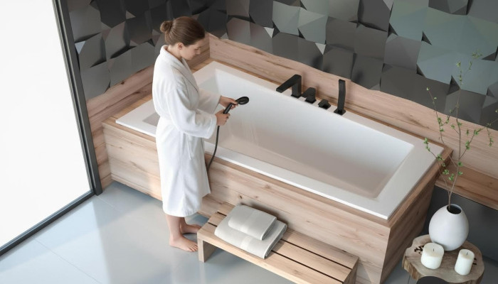Badewanne Eck Bade Wannne Badezimmer Einbau Wannen Acryl Design