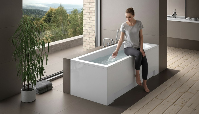 Badezimmer Rechteckige Eck Badewannen Wannen Weiß Eckwanne