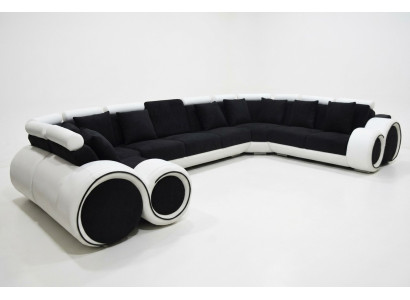 Ecke Leder Modern XXL Couch Wohnlandschaft Ledersofa Sofa U-form A1163 mit USB