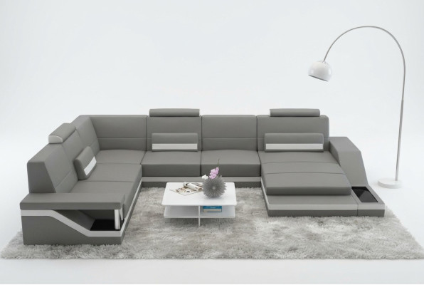 Designer Wohnlandschaft U-Form mit USB Ecksofa Polster Garnitur Eckgarnitur Sofa