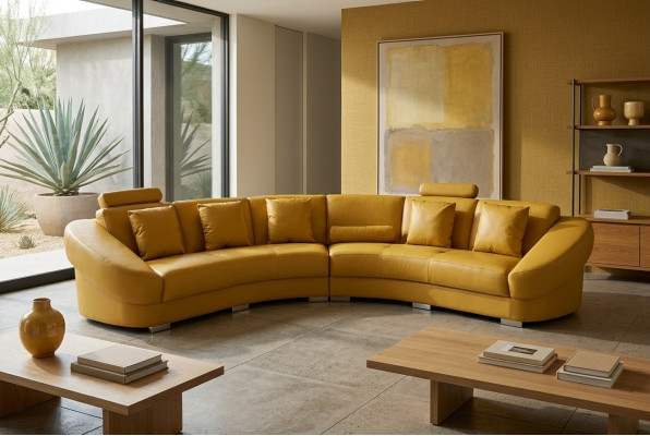 Runde Eck Sofa mit USB Polster XXL Big Rund Couchen Wohnlandschaft U Form Neu