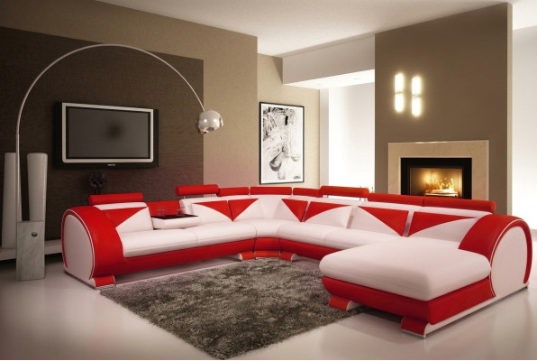 Ledersofa mit USB Ledersofa Big Sofa Ecksofa Leder XXL Wohnlandschaft U Form