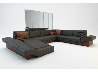 XXL Wohnlandschaft Design Polster Garnitur Ecksofa mit USB Big Sofa Neu Couch