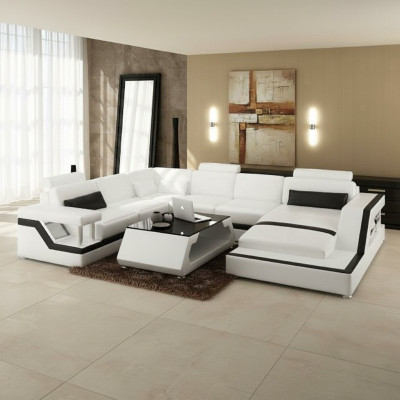 Designer Sofa Ecksofa Wohnlandschaft Big Modernes Ledersofa + USB,Patentiert NEU