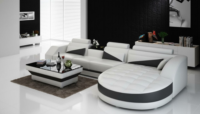 Eckcouch Ecksofa Design Polster Eckgarnitur Sofa Wohnlandschaft Couch Tisch USB