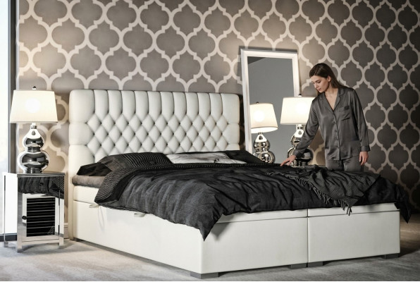 Boxspring Bett Hotel Doppel Chesterfield Luxus Betten Polster Kasten Funktion