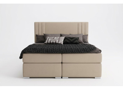 Boxspring Bett Hotel Doppel Beige Textil Luxus Betten Polster Kasten Funktion