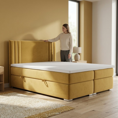 Boxspring Bett Doppel Komplett Set Matratze Topper Betten Funktion Kasten Hotel