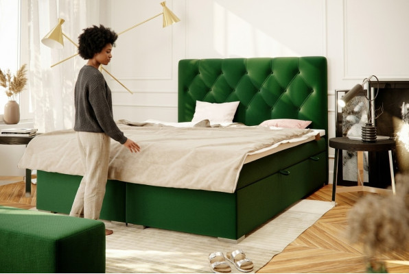Chesterfield Boxspring Bett Hotel Doppel Komplett Set Matratze Topper Betten Neu