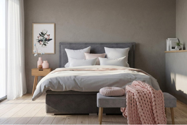 Moderne Hotel Boxspring Betten Doppel Luxus Bett Polster Kasten Funktion Stoff