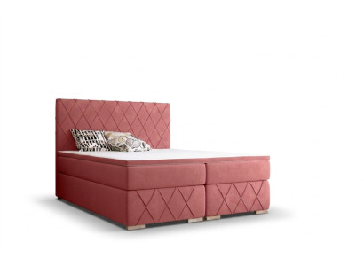 Komplett Set Matratze & Topper Boxspring Bett Pink Polster 180x200cm Betten Neu