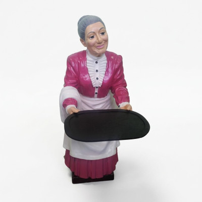 Kellner Statue Figur Skulptur Großmutter Statuen Restaurant Gastronomie Oma Neu