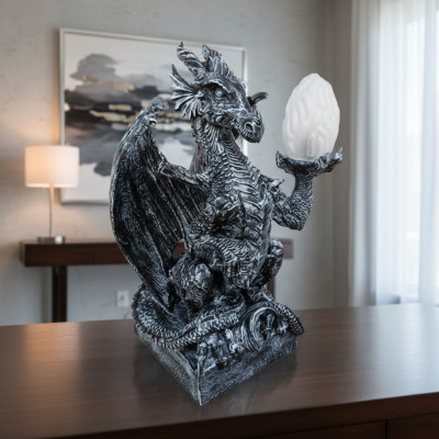Deko Figur LAMPE Drachen Statue Skulptur 75cm Figuren Skulpturen NeuWG2020 N2
