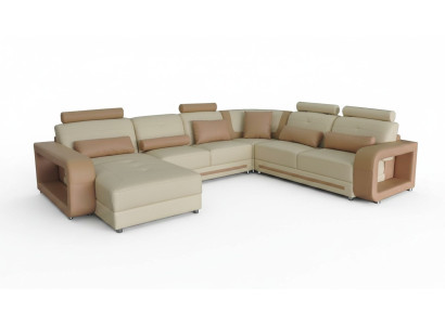 Eck Sofa + USB Polster Ecke Wohn Zimmer Landschaft Designer Couchen Textil A1135