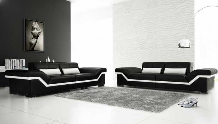 Ledersofa USB Maßanfertigung Sofa 3+3 Sitzer Design Sofa Polster Leder Garnitur