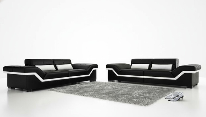 Ledersofa USB Maßanfertigung Sofa 3+3 Sitzer Design Sofa Polster Leder Garnitur