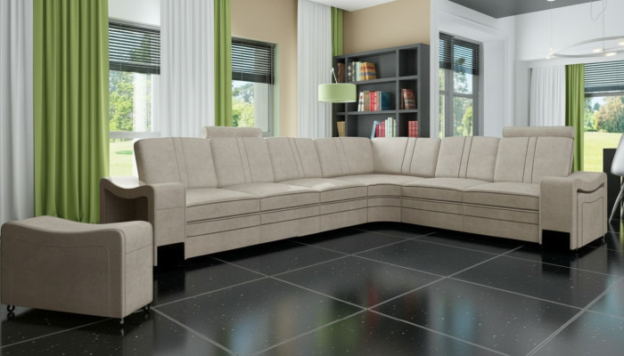 Stoffcouch Textil Polster Eckcouch Sofa mit USB Ecksofa Wohnlandschaft Stoffsofa