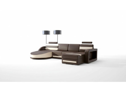 WOHNLANDSCHAFT LEDERSOFA XXL ECKSOFA + USB GARNITUR ECKCOUCH Massanfertigung