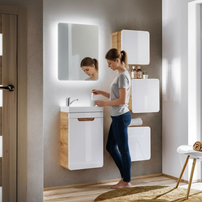 Design Badezimmer Möbel Bad 5tlg. Set Schrank Waschbecken