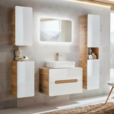 Design Badezimmer Möbel Bad 5tlg. Set Garnitur Schrank Waschbecken