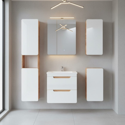 Design Badezimmer Möbel Bad 5tlg. Set Garnitur Schrank Deko Waschbecken