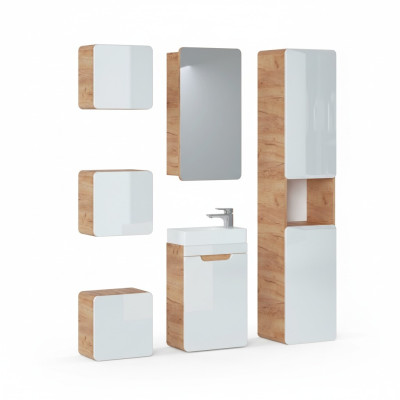 Design Badezimmer Möbel Bad 6tlg. Set Garnitur Schrank Waschbecken