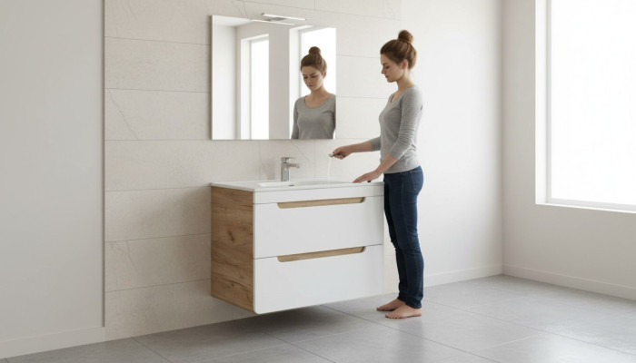 Design Waschbecken 80cm Badezimmer Waschtisch Bad Becken