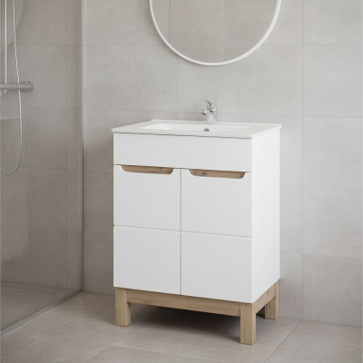 Waschbecken Waschtisch Unterschrank Becken Badezimmer Waschtische 60cm Keramik