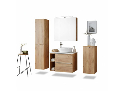 Design Badezimmer Möbel Bad 5 tlg. Set Garnitur Schrank Deko Waschbecken
