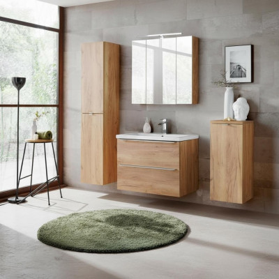 Design Badezimmer Möbel Bad 4 tlg. Set Garnitur Schrank Deko Waschbecken