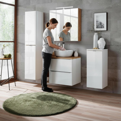 Design Badezimmer Möbel Bad 5 tlg. Set Garnitur Deko Schrank Waschbecken