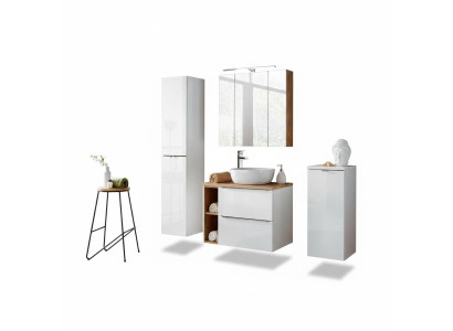 Design Badezimmer Möbel Bad 5 tlg. Set Garnitur Deko Schrank Waschbecken