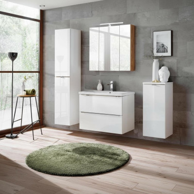 Design Badezimmer Möbel Bad 4 tlg. Set Deko Garnitur Schrank Waschbecken