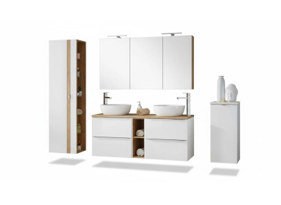 Design Badezimmer Möbel Bad 8 tlg. Set Garnitur Schrank Deko Waschbecken