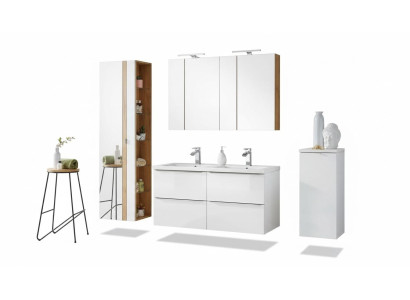 Design Badezimmer Möbel Bad 6 tlg. Set Garnitur Schrank Deko Waschbecken
