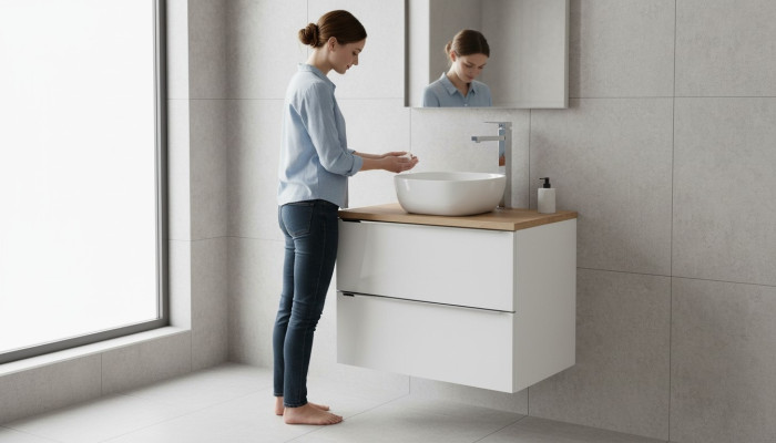 Badmöbel Set 60cm Waschbecken mit Unterschrank Waschtisch