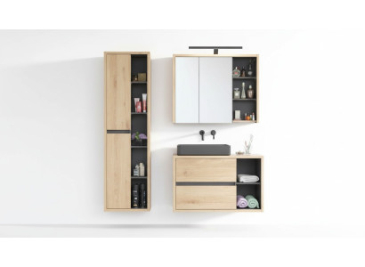 Design Badezimmer Möbel Bad 3 tlg. Set Deko Garnitur Schrank Waschbecken