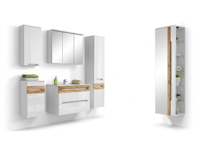 Design Badezimmer Möbel Bad 5 tlg. Set Deko Garnitur Schrank Waschbecken