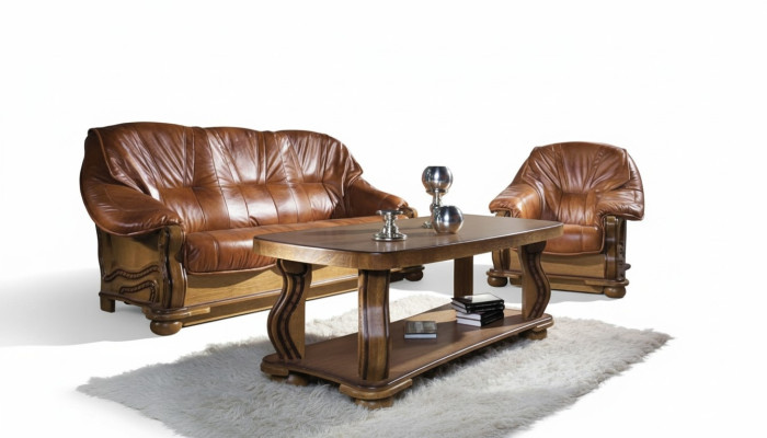 Garnitur 3+2 Sitzer Couch Sitz Polster Garnituren Set 100% Italienisches Leder