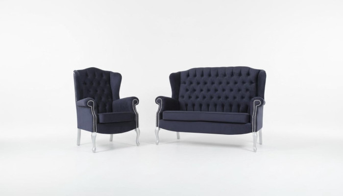 Klassische Chesterfield Dreisitzer 3er Sitzer Sofa Couch Polster Samt Couchen